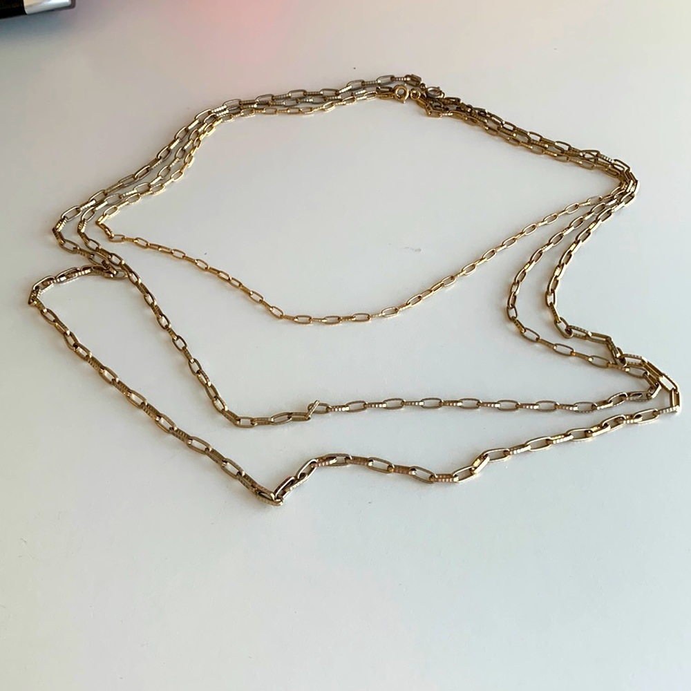 Set of three Vintage Sarah Coventry Gold Tone paper clip necklaces